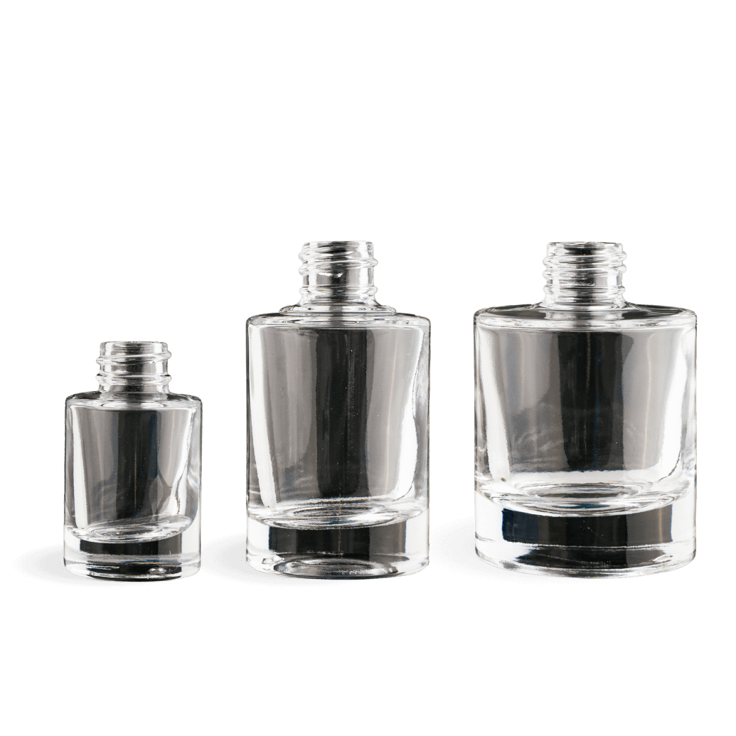 Clear Glass Cylindrical Bottles, type I